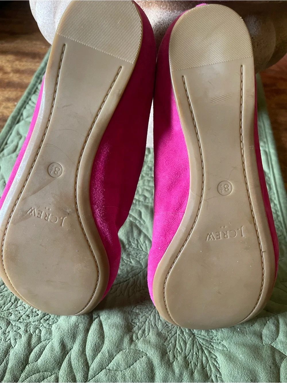J. Crew Fuchsia Suede Ballet Flats-8.5